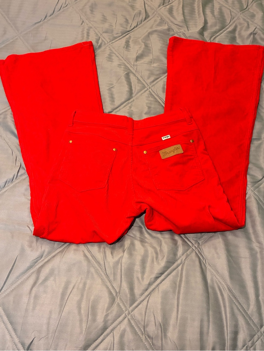 Wrangler Bright Red Corduroy Flare Jeans